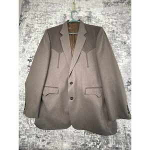 Circle S Boise Western SuitCoat Mens 44L Grayish Taupe Cowboy Blazer Jacket NWOT